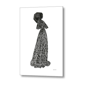 300x300 Medieval Knight Drawing Metal Print