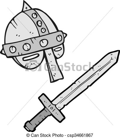 409x470 Freehand Drawn Cartoon Medieval Helmet