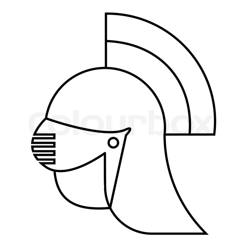800x800 Medieval Helmet Icon Outline Stock Vector Colourbox