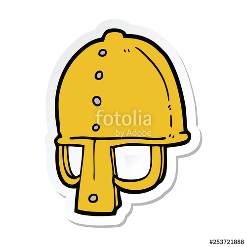 500x500 Sticker Of A Cartoon Medieval Helmet Stock Image And Royalty Free