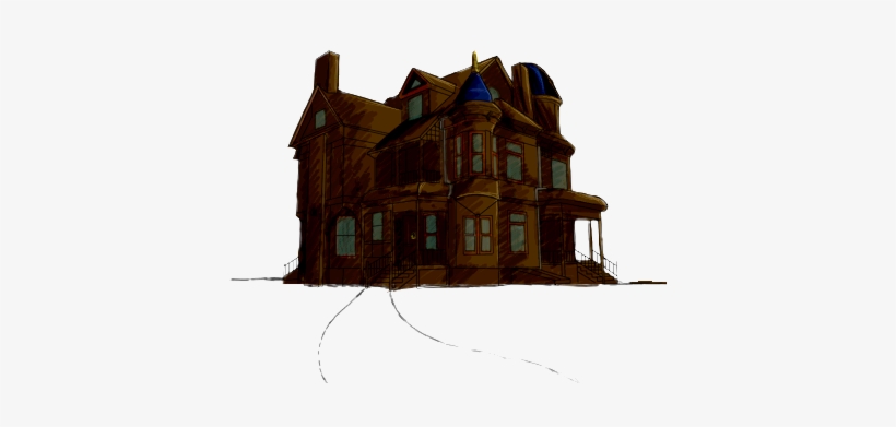 820x391 Haunted House Png