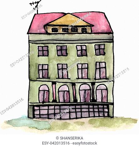 443x470 A Sketch Of A Small House Stock Photos And Images Age Fotostock
