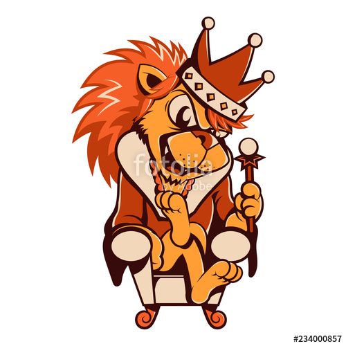 500x500 The Lion Sit On The Throne And Wearing Medieval King Outfit
