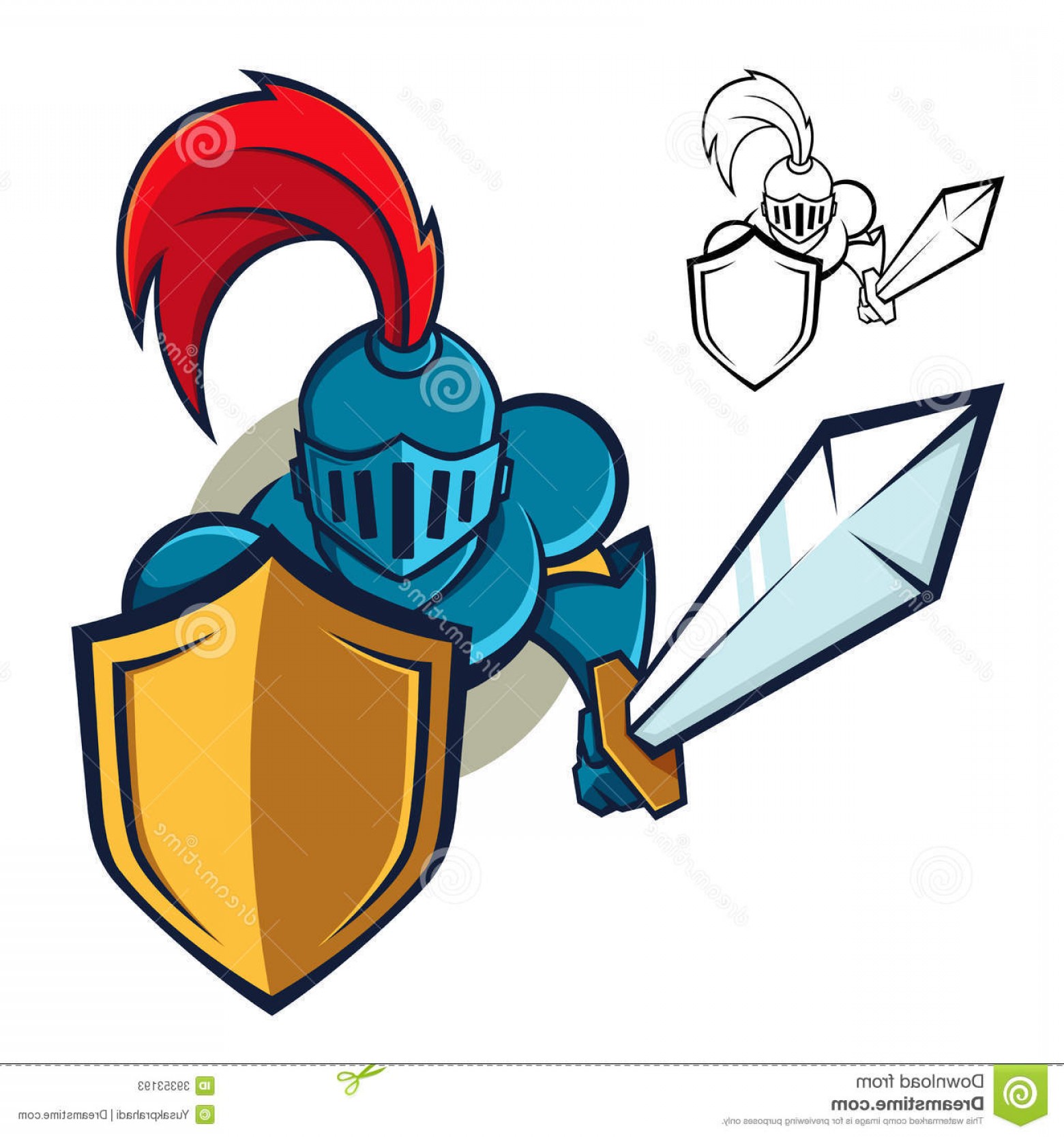 1560x1668 Stock Photos Knight Shield Sword Vector Illustration Medieval