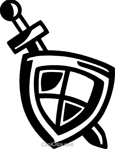 373x480 Sword And Shield Royalty Free Vector Clip Art Illustration