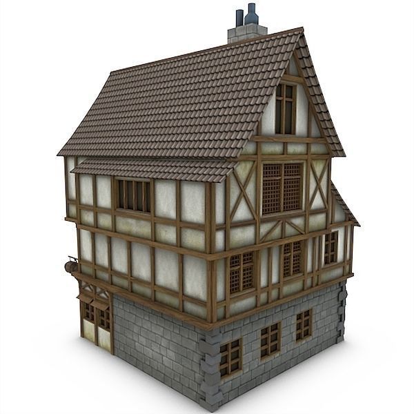 600x600 Medieval Building Tavern Model Low Poly Fbx Tga Unitypackage