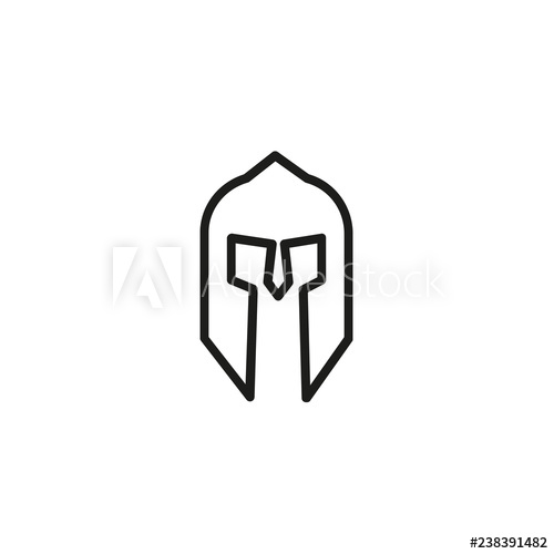 500x500 Warrior Line Icon Character In Helmet, Gladiator, Knight