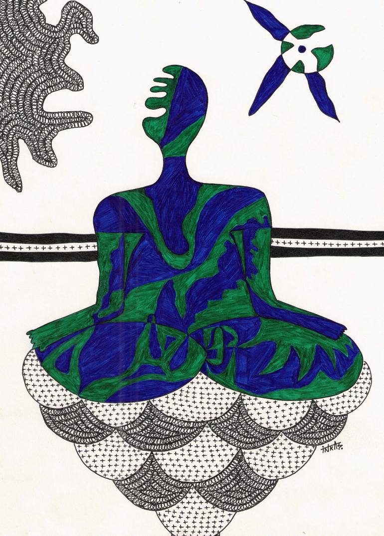 770x1075 saatchi art meditation mantra drawing