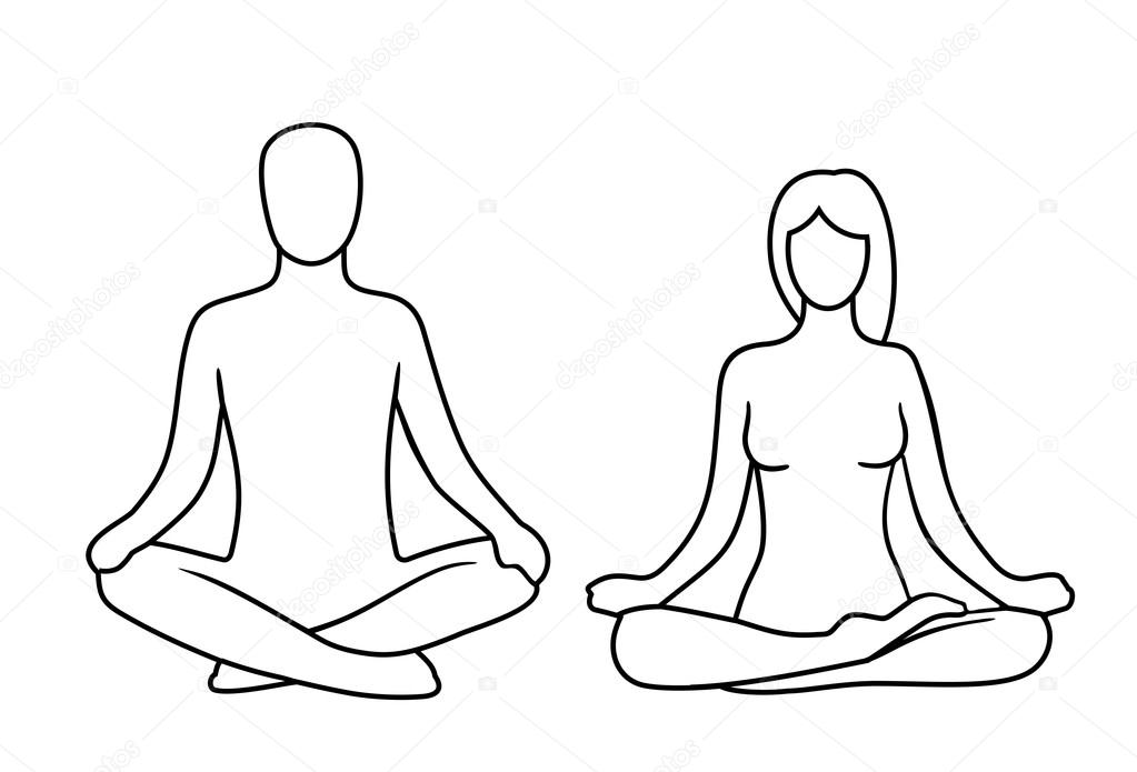 Meditation Pose Drawing