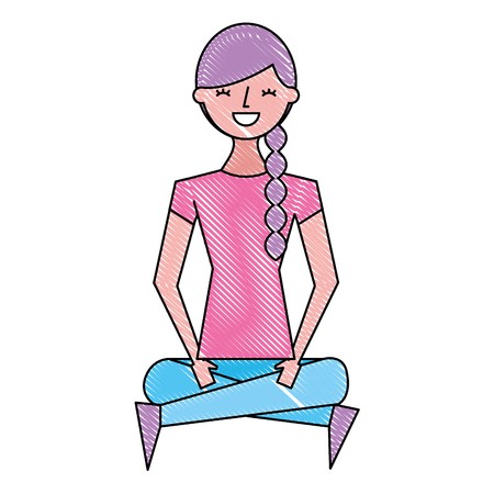 450x450 Happy Girl Sitting And Meditating In The Yoga Lotus Position
