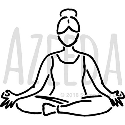 425x425 Azeeda 'lotus Yoga Pose' Wall Stencil Template
