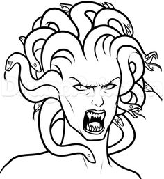 Medusa Line Drawing | Free download on ClipArtMag
