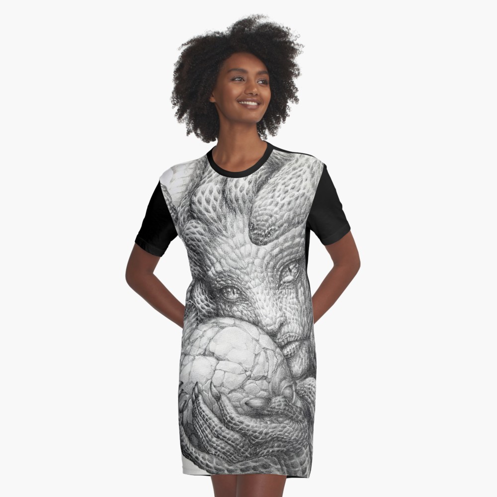 1000x1000 Medusa Pencil Drawing Graphic T Shirt Dress