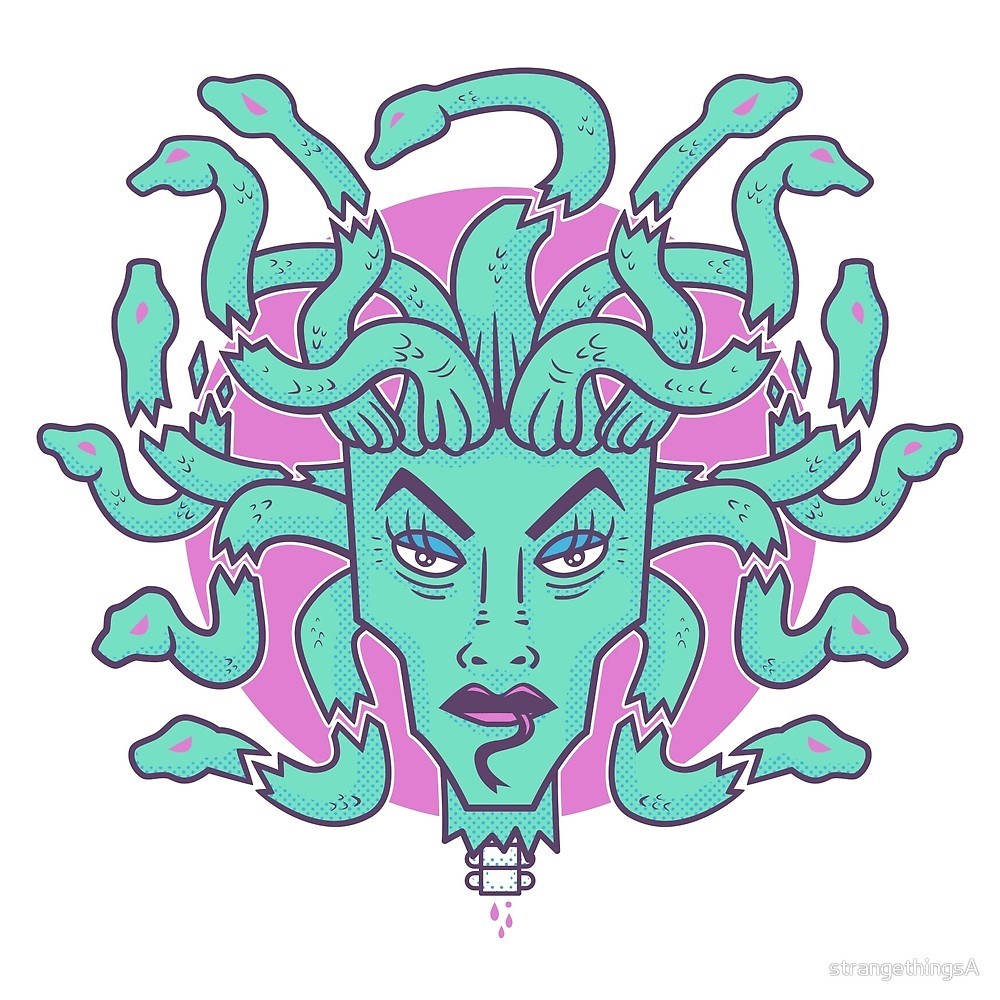1000x1000 medusa and her fractured serpent hair