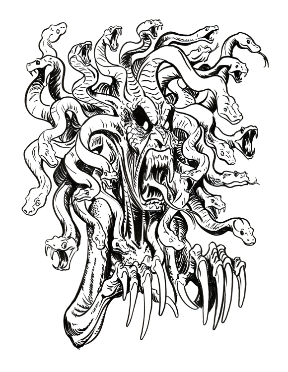 Medusa Head Drawing