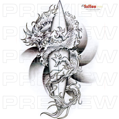 410x410 Tattoovox Award Winning Tattoo Designs Online Coiled Dragon