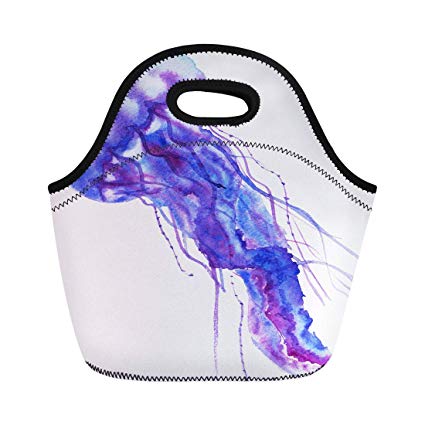 425x425 Semtomn Neoprene Lunch Tote Bag Blue Abstract