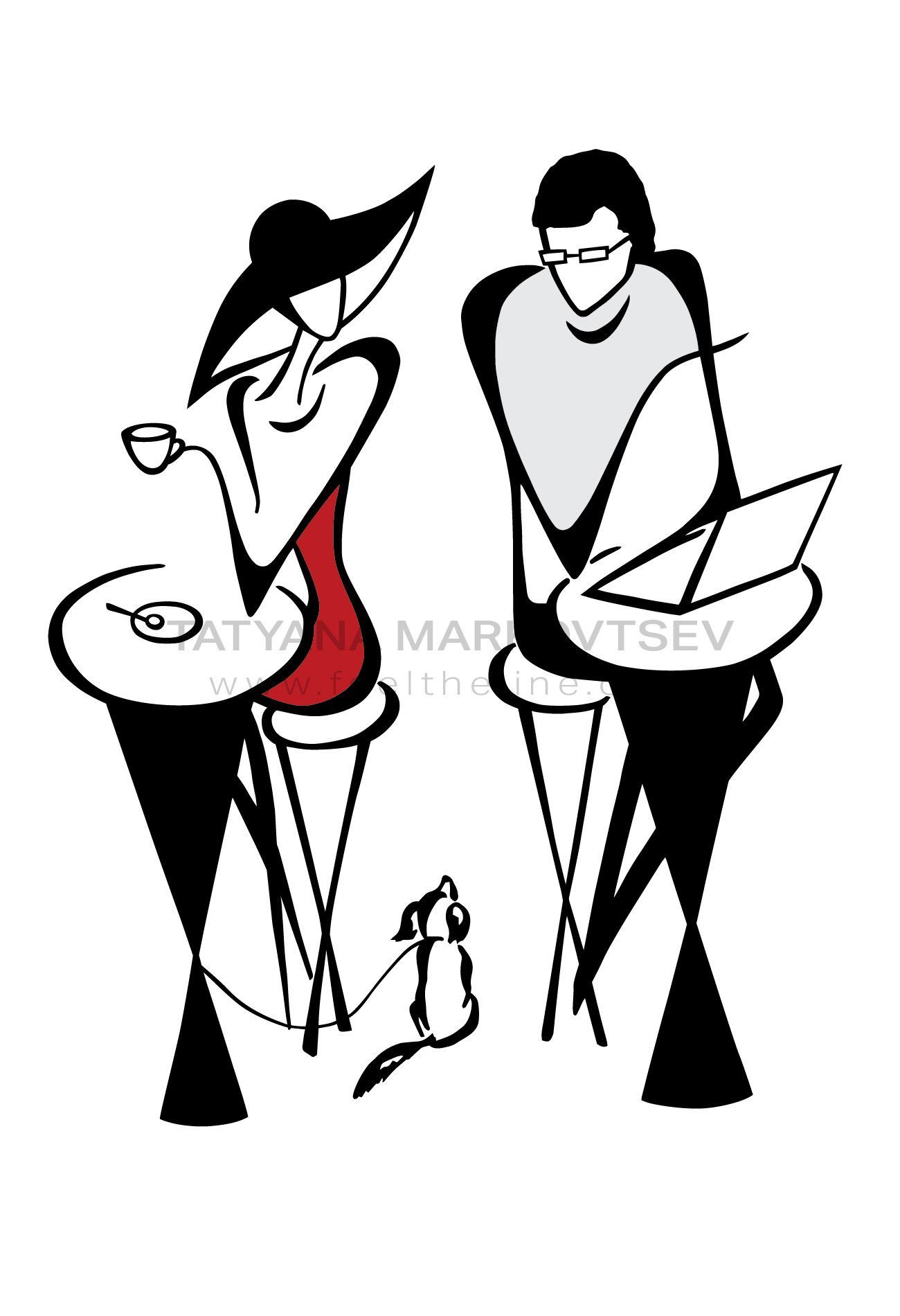 1300x1900 Meeting In Cafe In Feel The Line Art, Line Artwork, Drawings