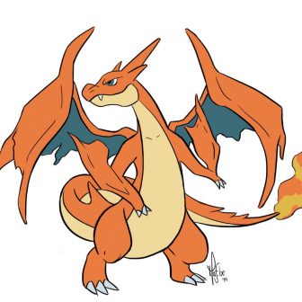 336x336 Charizard X Drawing Step