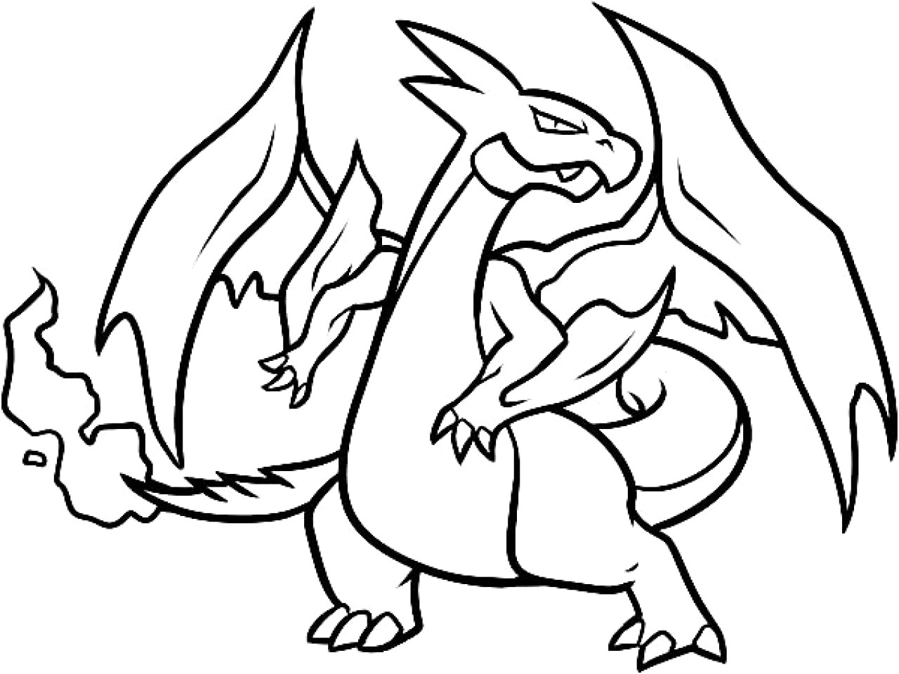 1280x960 Sizable Mega Charizard X Coloring