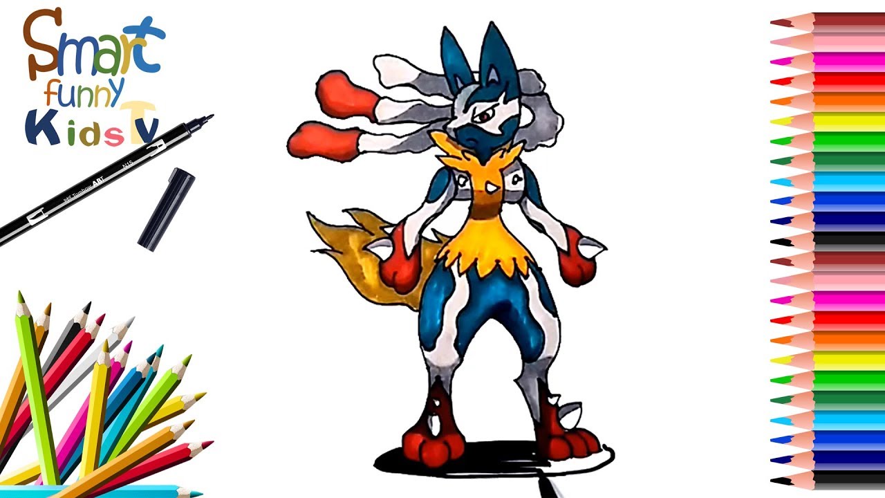 1280x720 How To Draw Mega Lucario Pokemon Fast Speed Painting Sfk