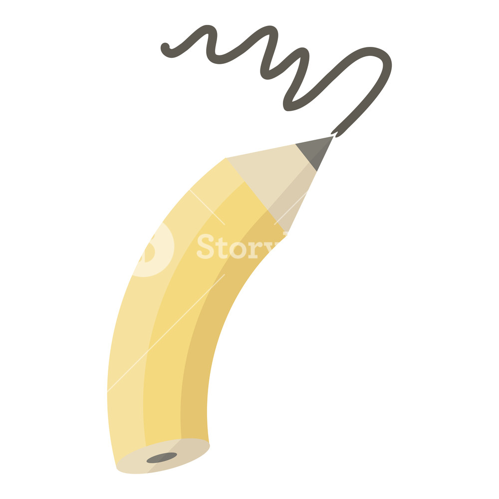1000x1000 Flat Colour Illustration Of A Pencil Drawing A Line Royalty Free