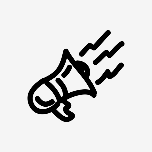 640x640 Microphone Announces Vector Hand Drawing Icon, Sketch, Megaphone