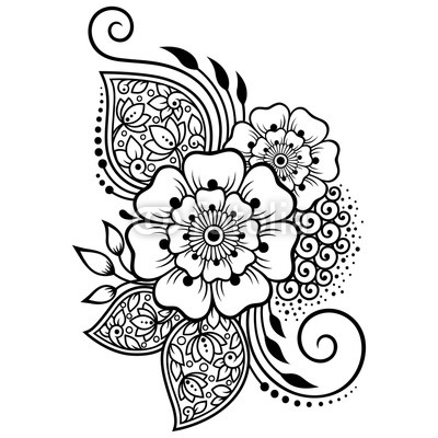 400x400 Mehndi Flower Pattern For Henna Drawing And Tattoo Decoration