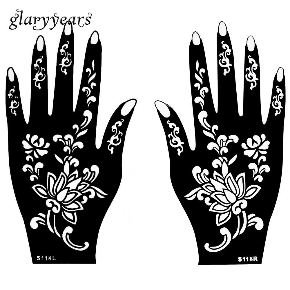 1000x1000 Wholesale Hands Mehndi Henna Tattoo Stencil Waterproof Flower