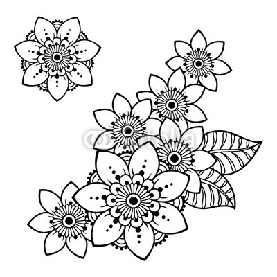 400x400 Set Of Mehndi Flower Pattern For Henna Drawing And Tattoo