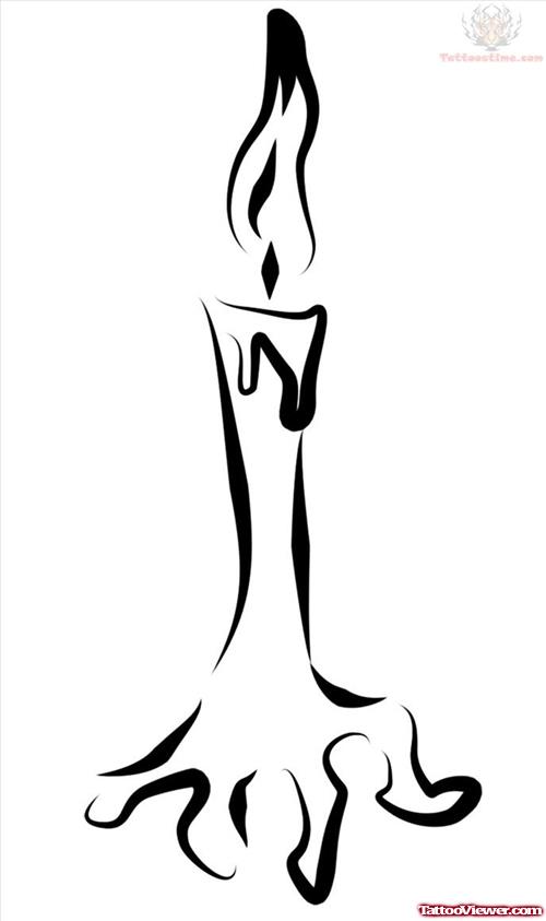 500x843 Melting Candle Tattoo Design Tattoo