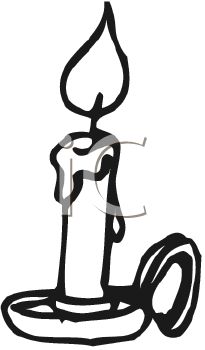 205x350 Picture Of A Burning, Melting, Candle In A Vector Clip Art