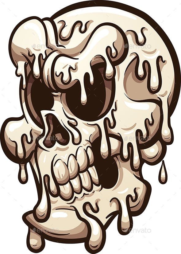 590x827 Melting Cartoon Skull