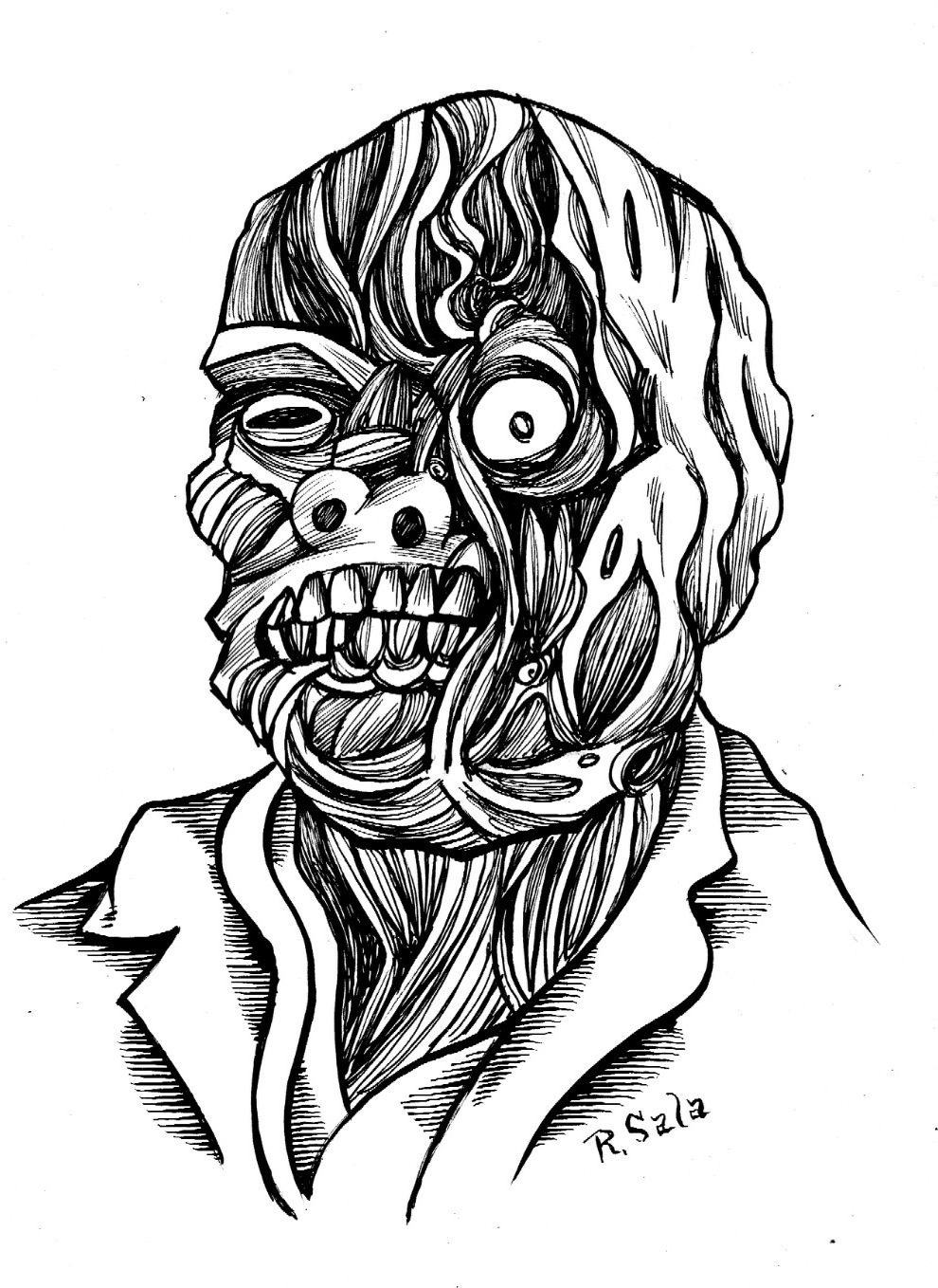 990x1358 Monster Portrait Melting Man Richard Sala Online Store