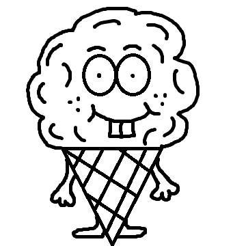360x360 Ice Cream Black And White Melting Ice Cream Cone Clipart Black