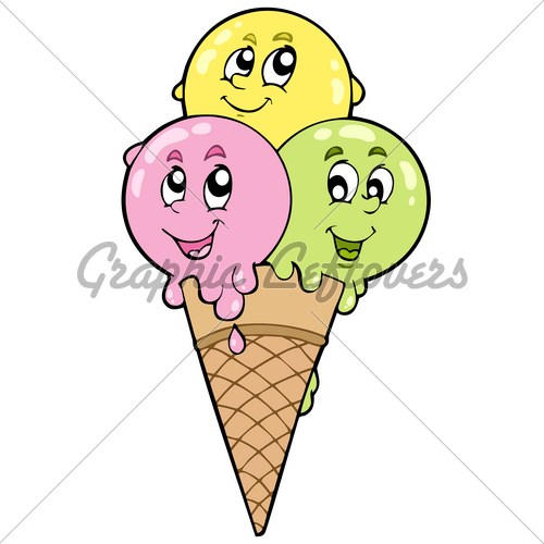 500x500 Melting Ice Cream Cone Drawing