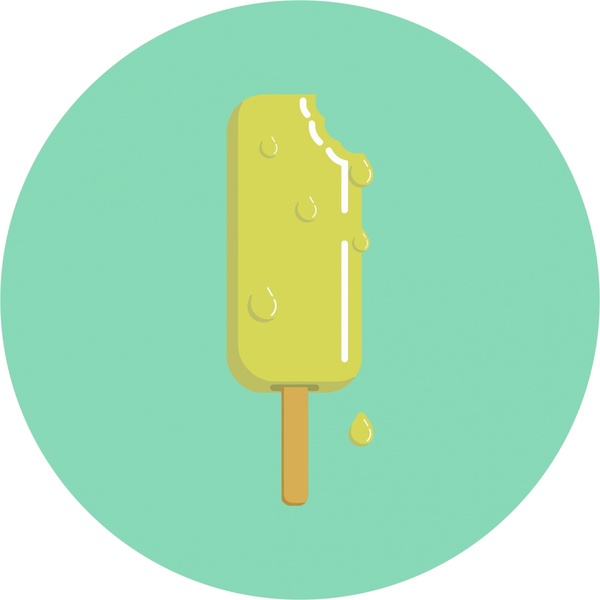 600x600 Melting Ice Cream Vector Illustration With Cartoon Style Free