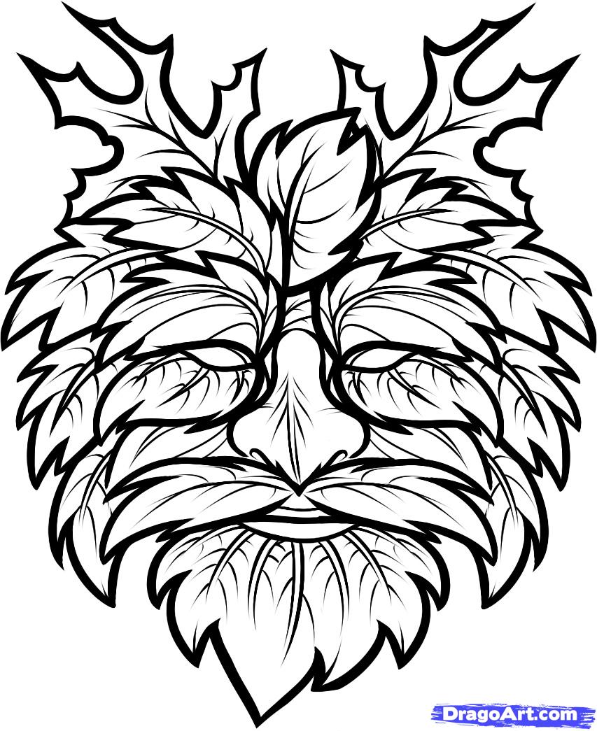 853x1045 How To Draw The Green Man, Green Man, Step