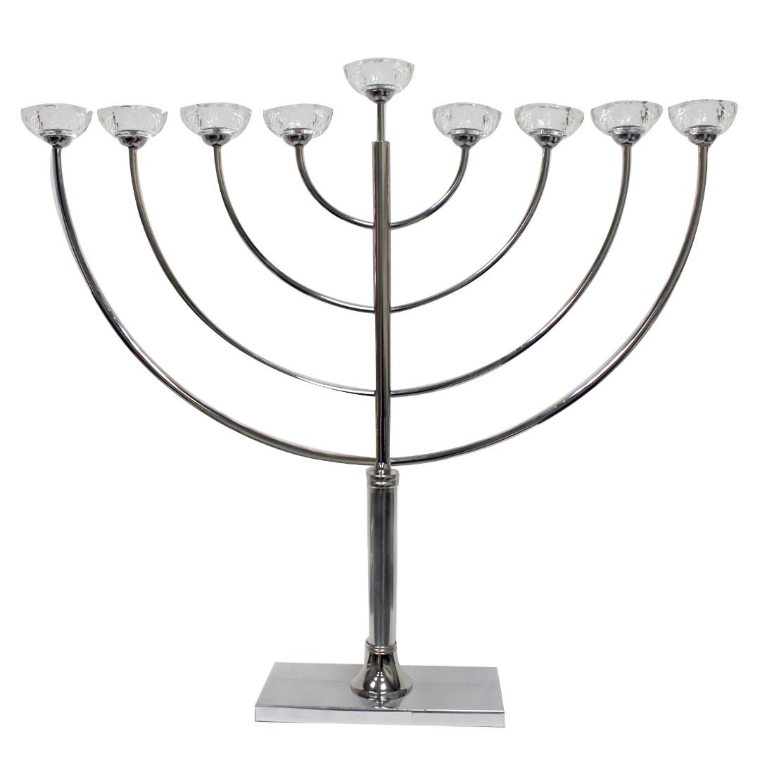 1080x1080 Giant Metal Crystal Round Hanukkah Menorah