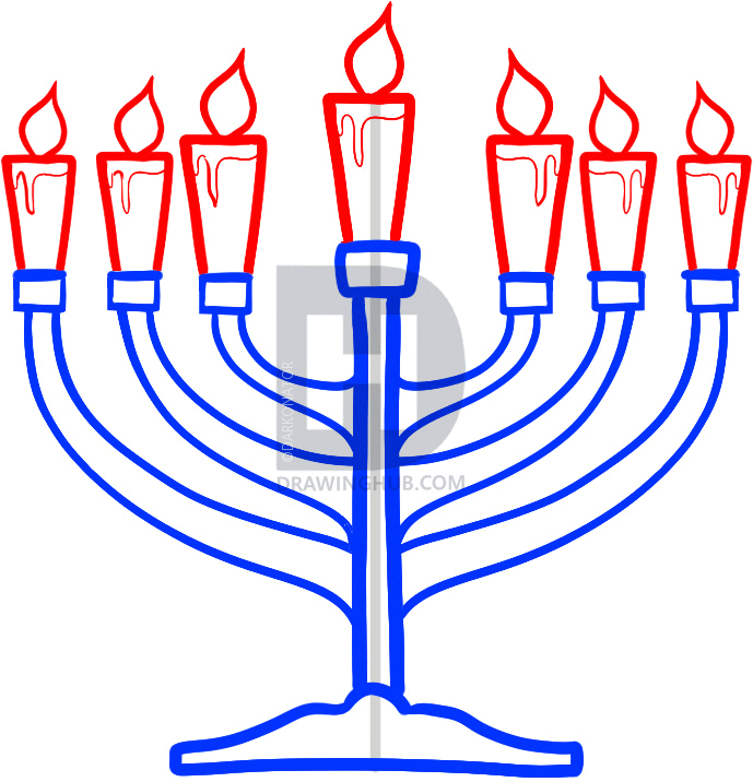 689x716 How To Draw A Menorah, Step