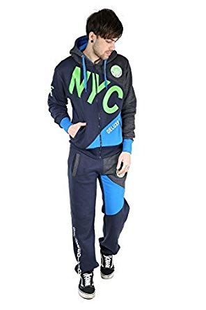 296x445 fashion star mens nyc deluxe edition hooded zip contrast sleeve