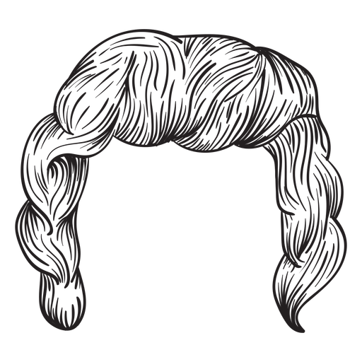 512x512 Curly Men Hair Hand Drawn