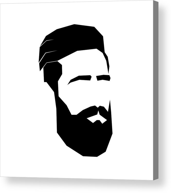 665x749 Face Of Bearded Man Sign For Men's Hair Salon Hipster Acrylic