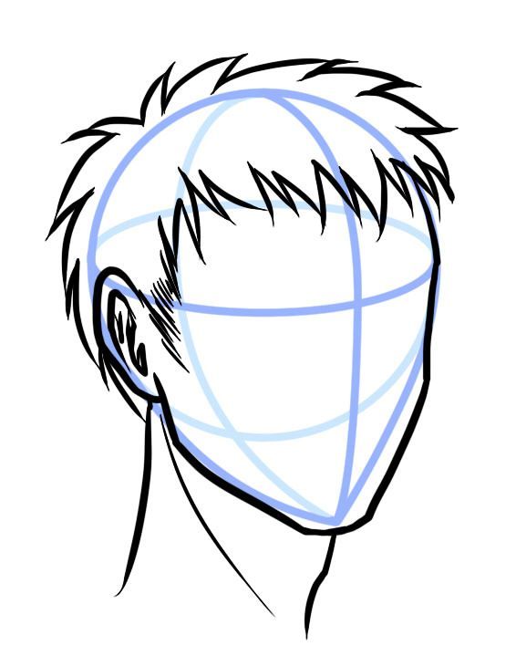 566x708 Mens Short Hair Drawing