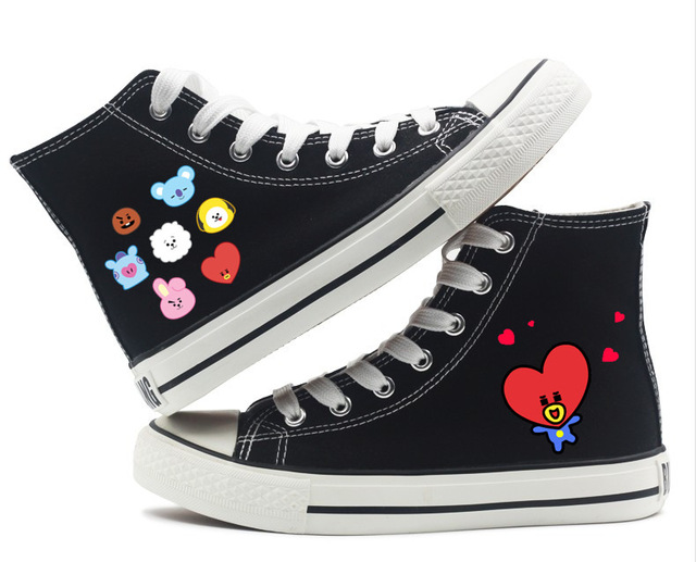 640x517 Exo Cosplay Hand Painted Canvas Shoes Colored Drawing Flat