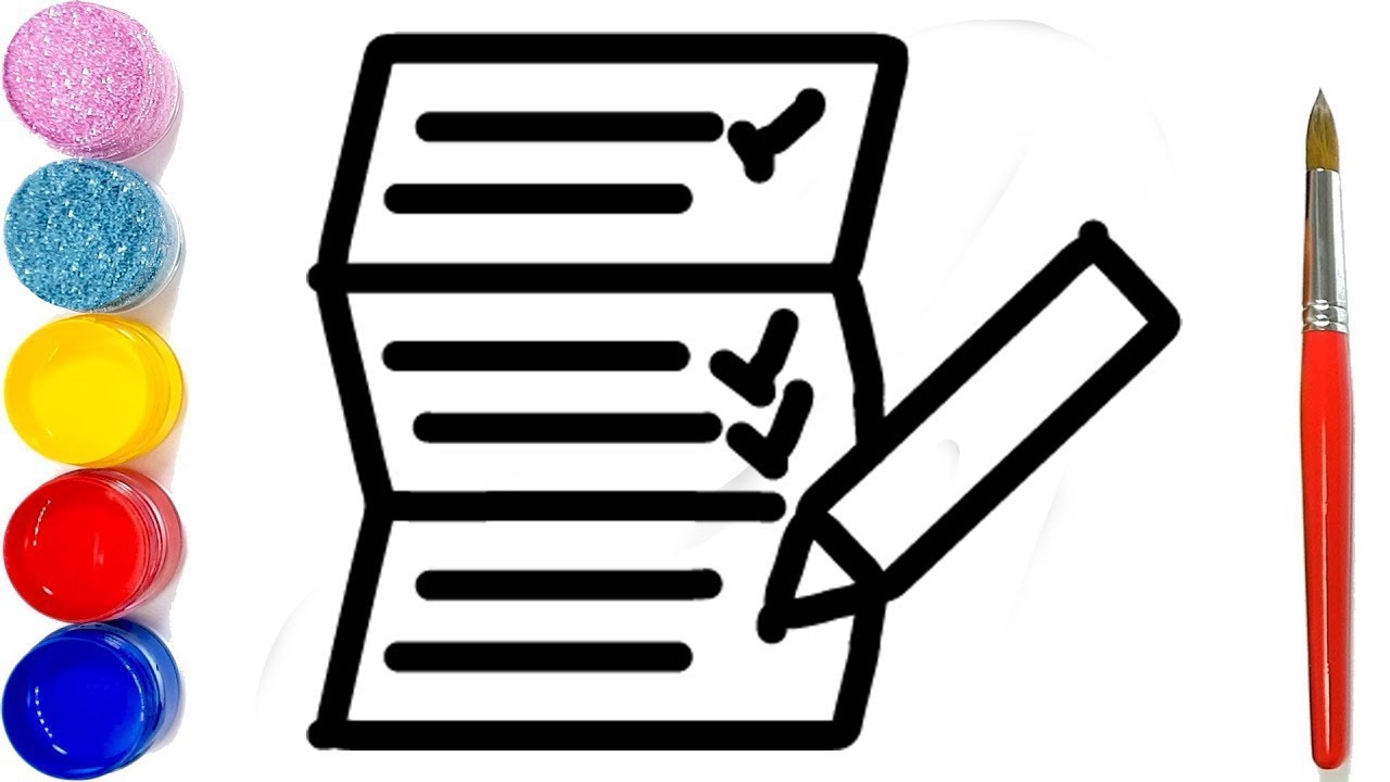 1280x720 Glitter Menu, Dinner Coloring And Drawing For Kids, Toddlers