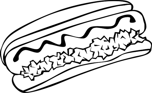 500x307 Hot Dog Vector Drawing