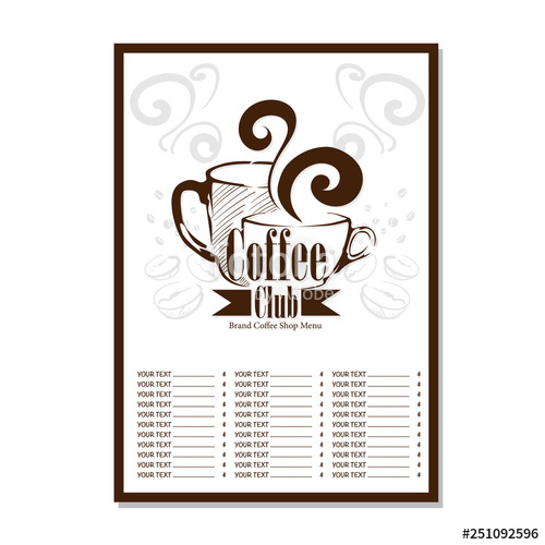 500x500 Menu Coffee Shop Cafe Restaurant Template Design Hand Drawing