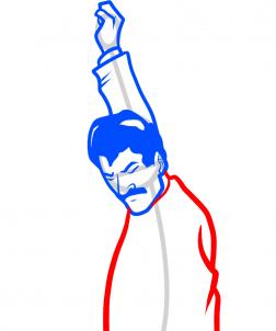 252x302 draw freddie mercury, freddie mercury rage pose, step