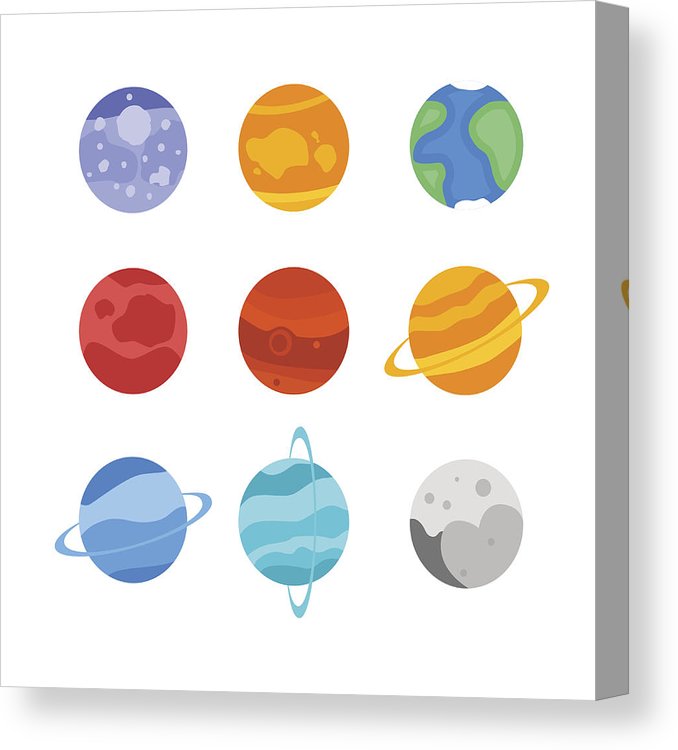 678x750 The Planets Of The Solar System Set Icon Mercury, Venus, Canvas